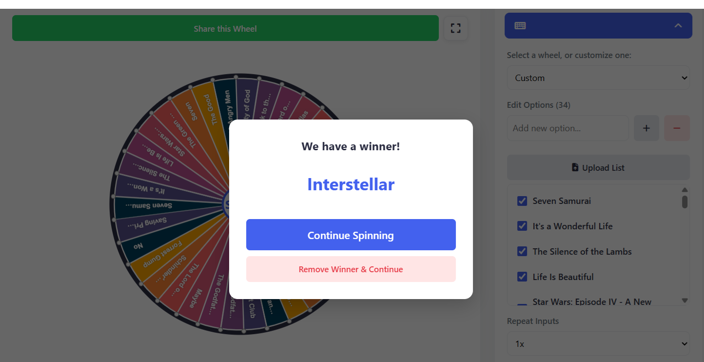 Spinning Wheel viewed in a Discord Voice Call